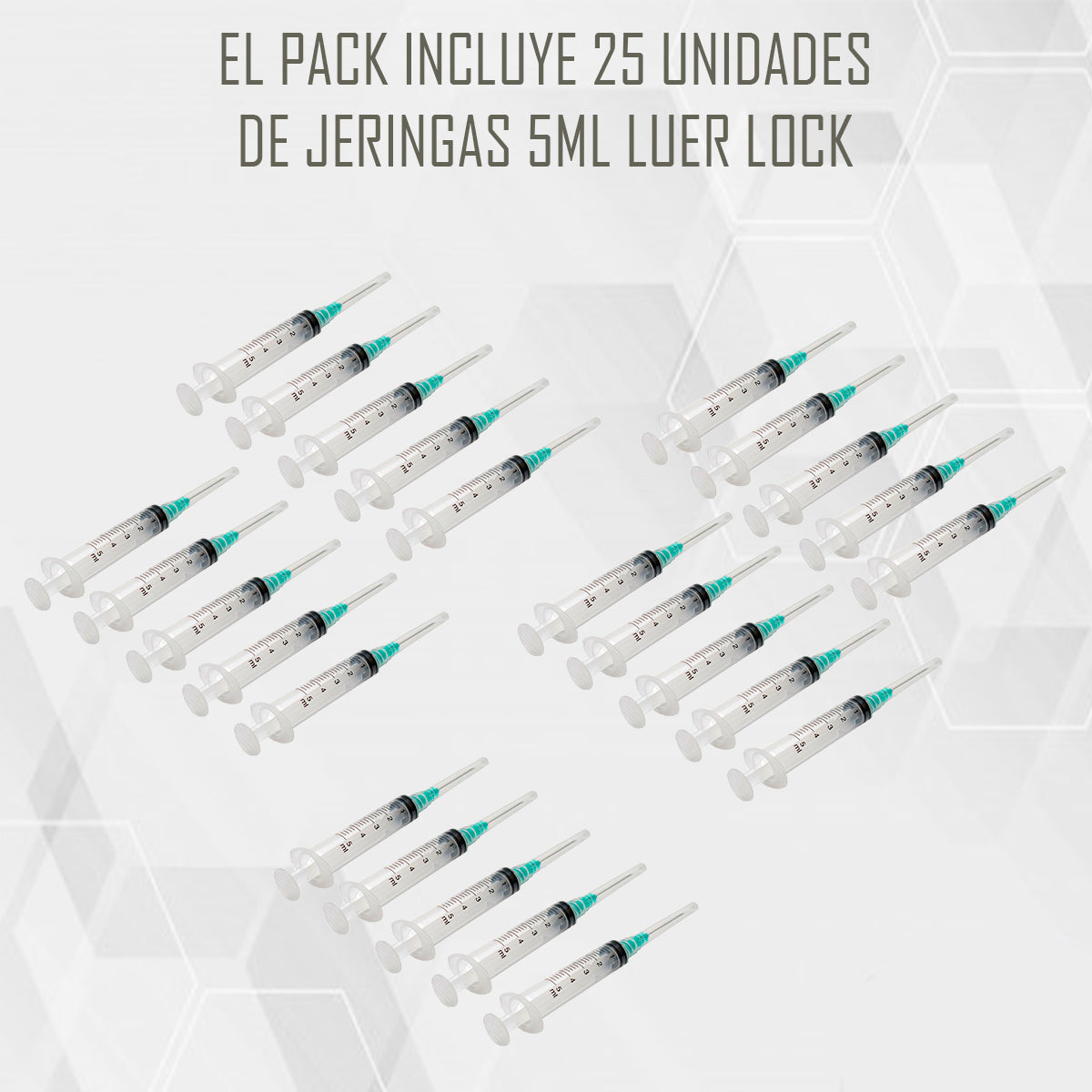Jeringa Desechable 5ml Luer Lock 21g Pack De 25 Unid