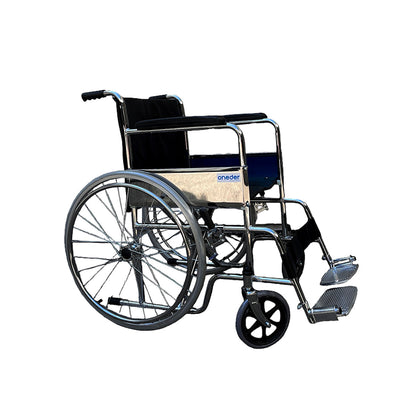Silla De Ruedas, Ruedas Macizas, Plegable Cromada