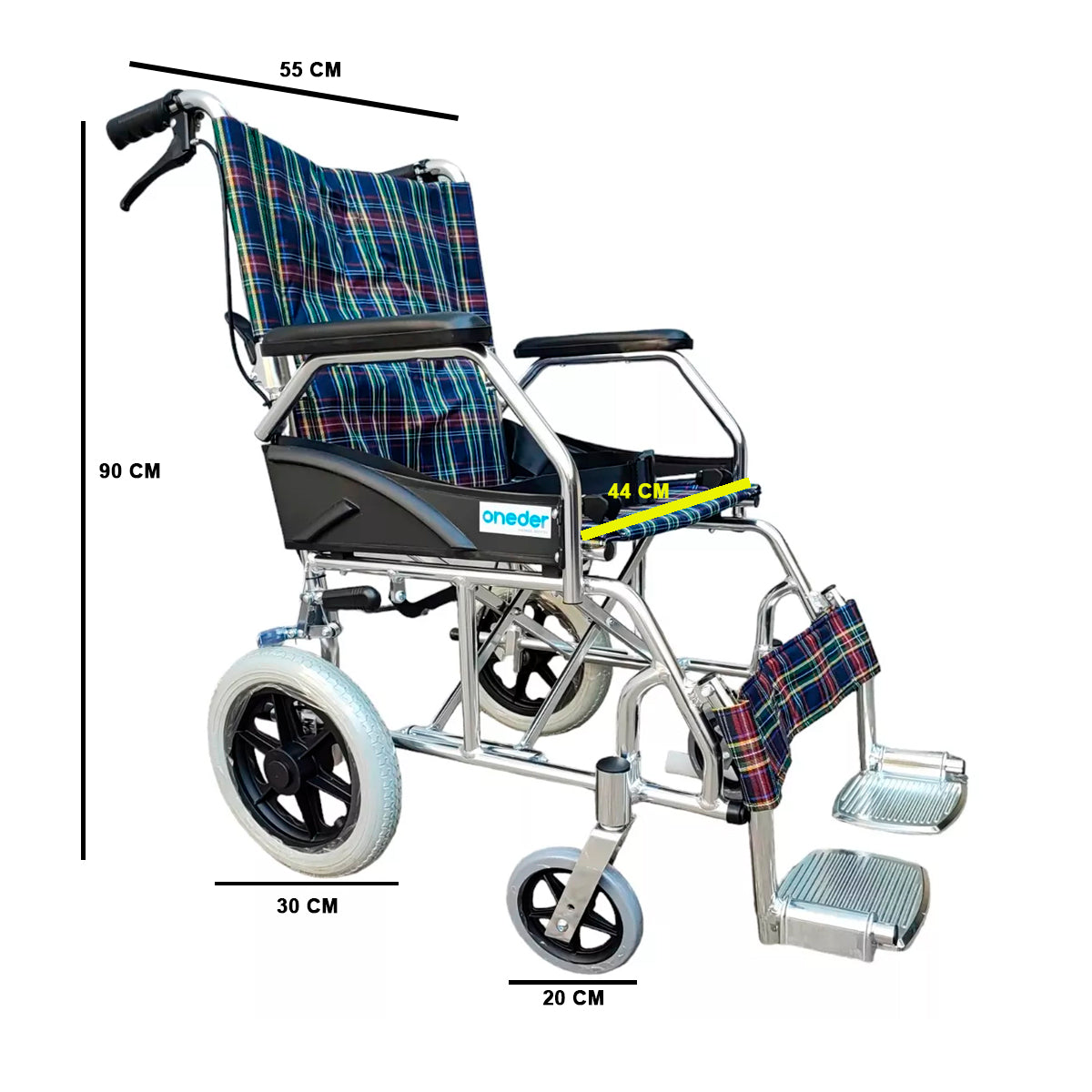 Silla De Ruedas De Paseo Y Traslado En Aluminio Oneder