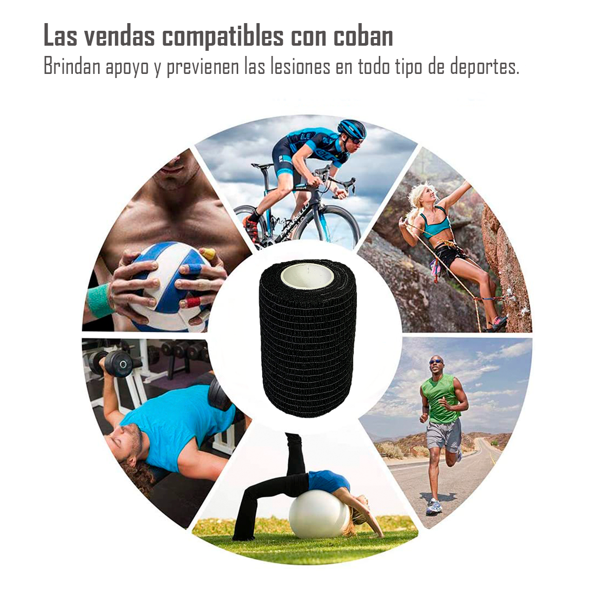 Venda Autoadherente Compatible Con Coban 10cm X 4.5mt- 1 Und Negro