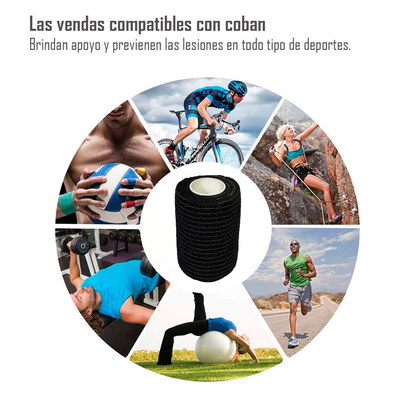 Venda Autoadherente Compatible Con Coban 10cm X 4.5mt- 1 Und Negro